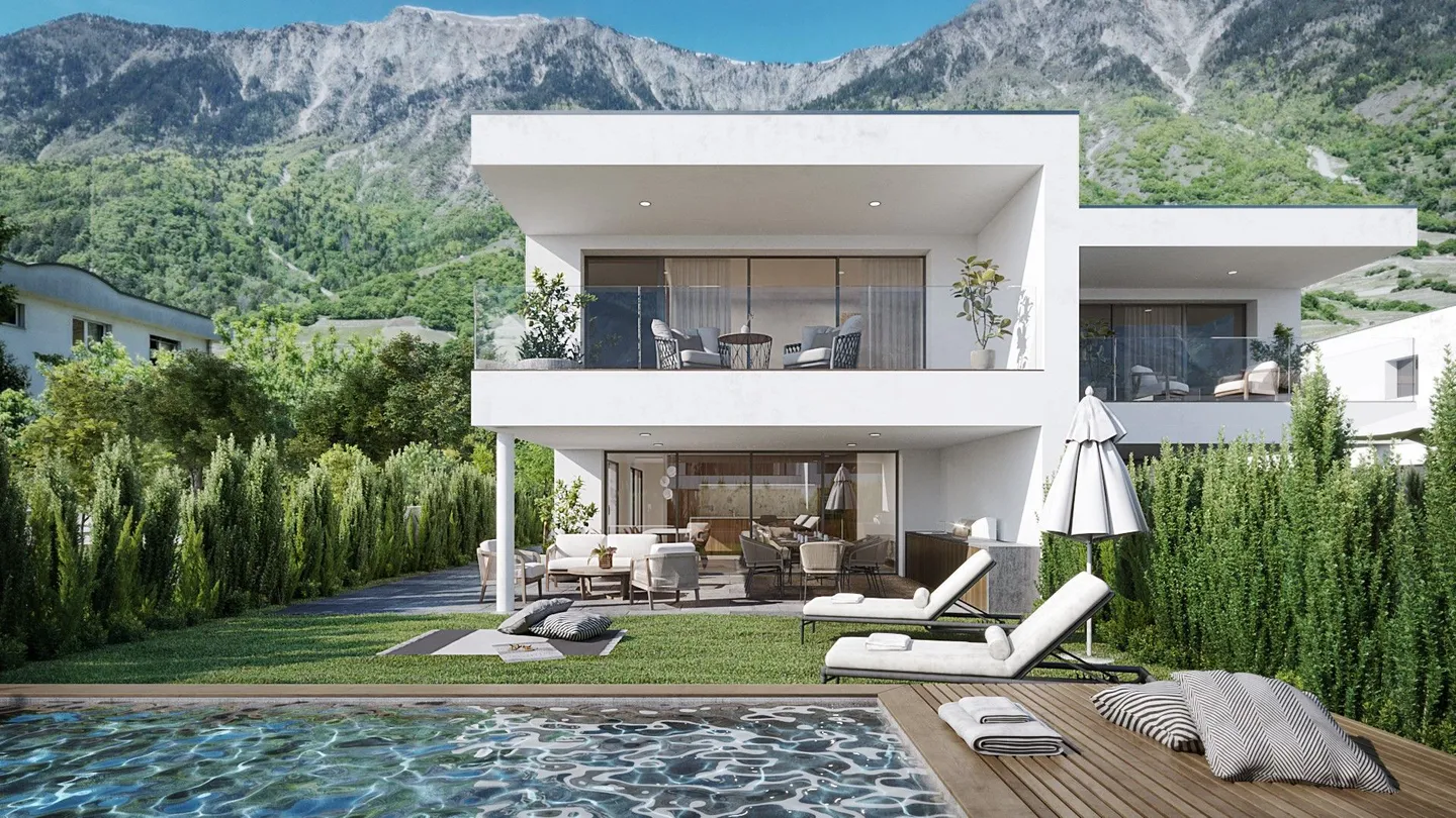 Zeitgenössische Villa im Wallis - Foto 2 von 6