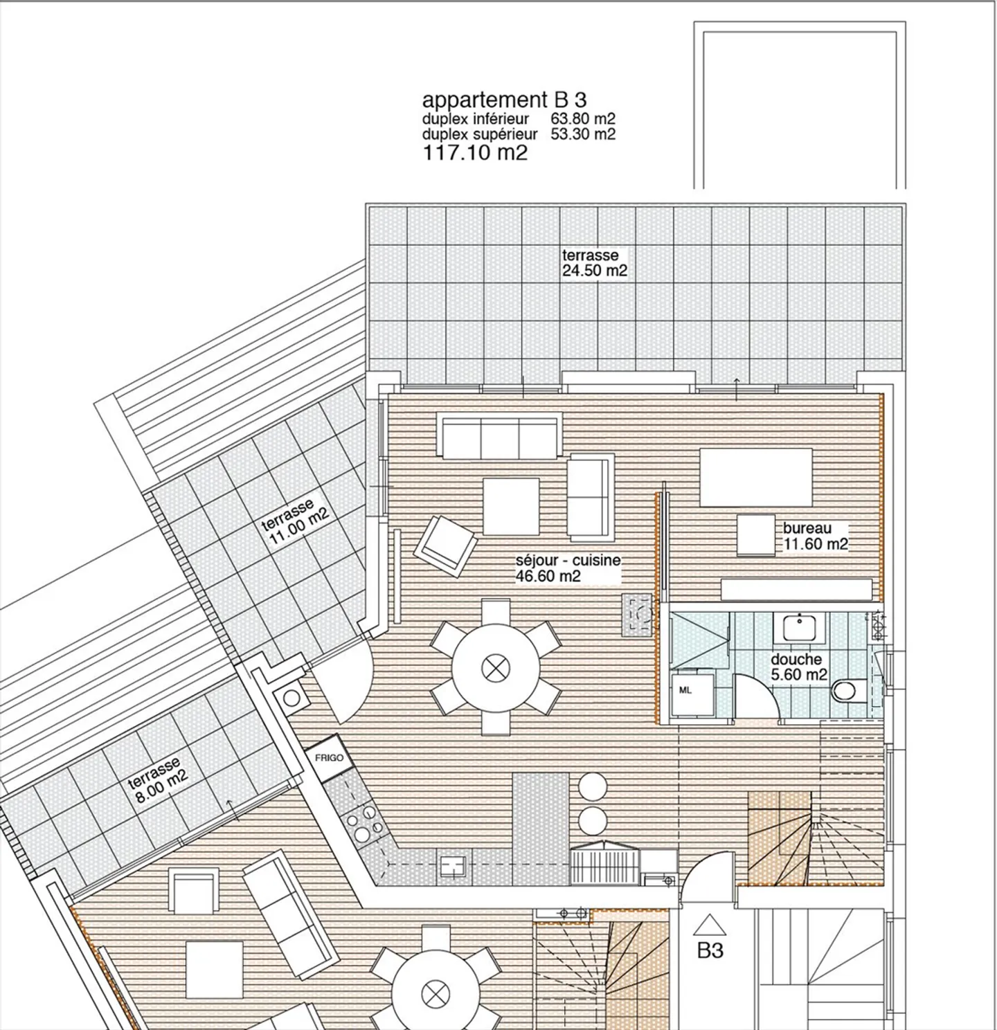 LOT B3 - Magnifique appartement duplex de 4,5 pièces - TRAVAUX EN COURS - Photo 5 sur 6