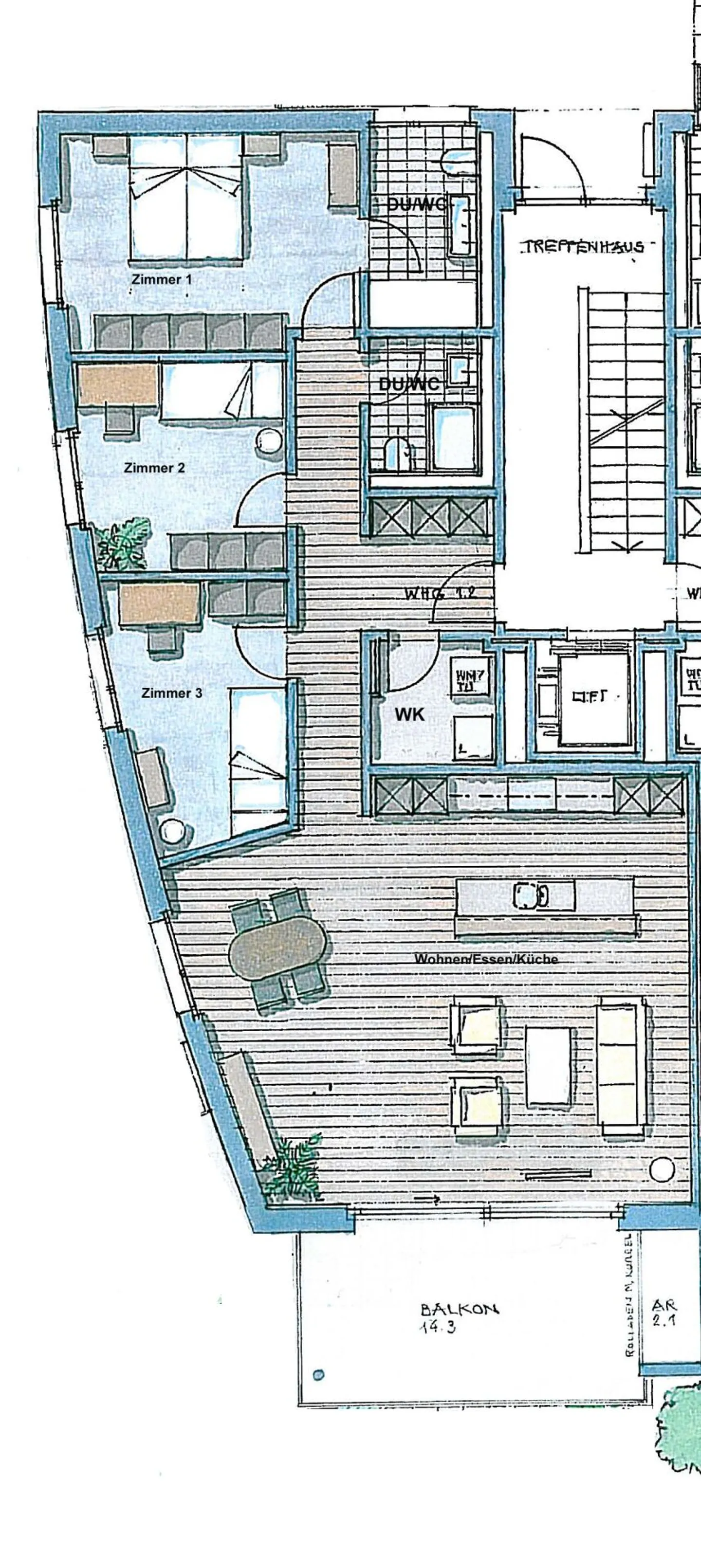 Appartement attrayant de 4,5 pièces dans un quartier calme - Photo 6 sur 6