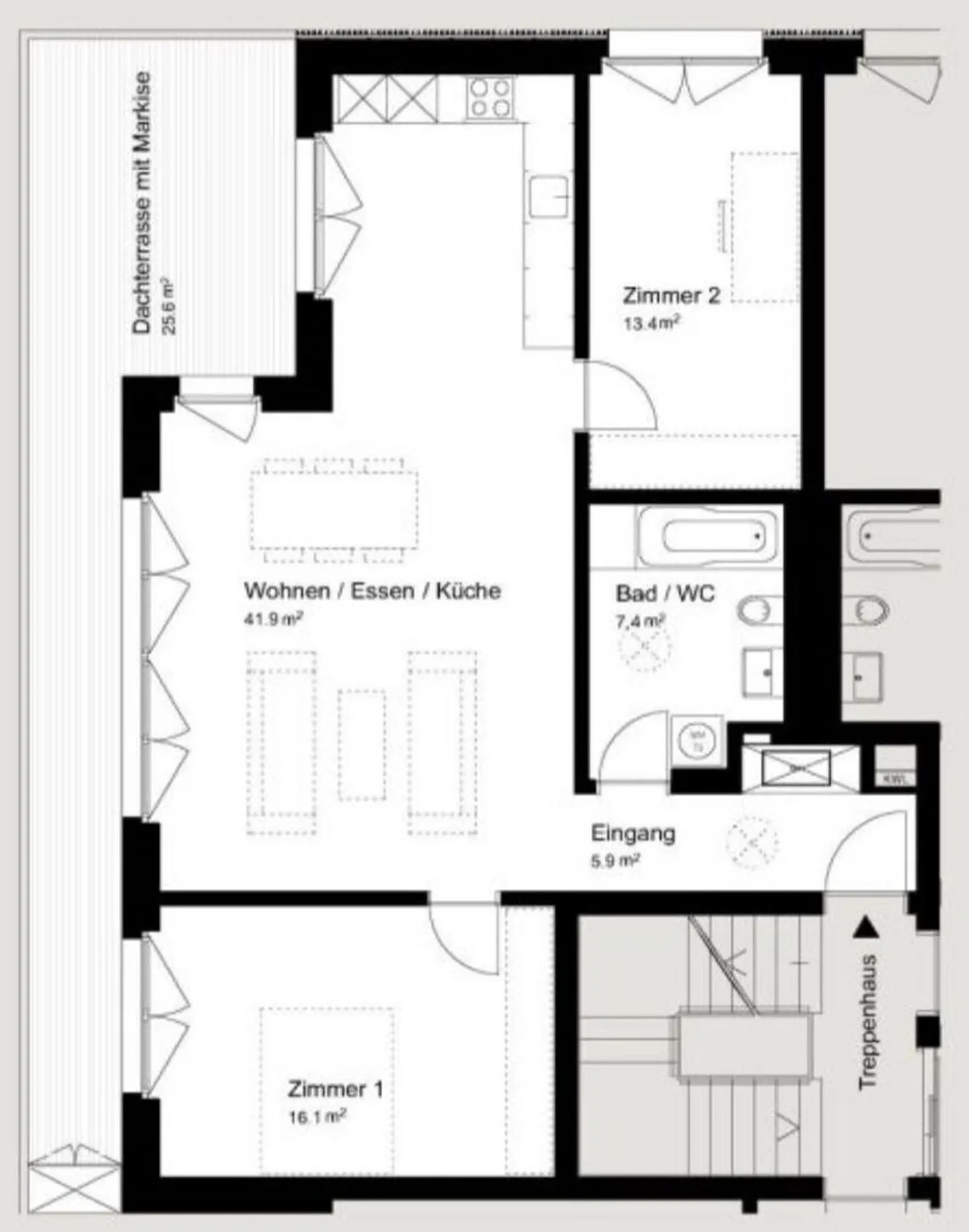 Vivre dans le vert - Appartement central de 3,5 pièces avec balcon - Photo 12 sur 12
