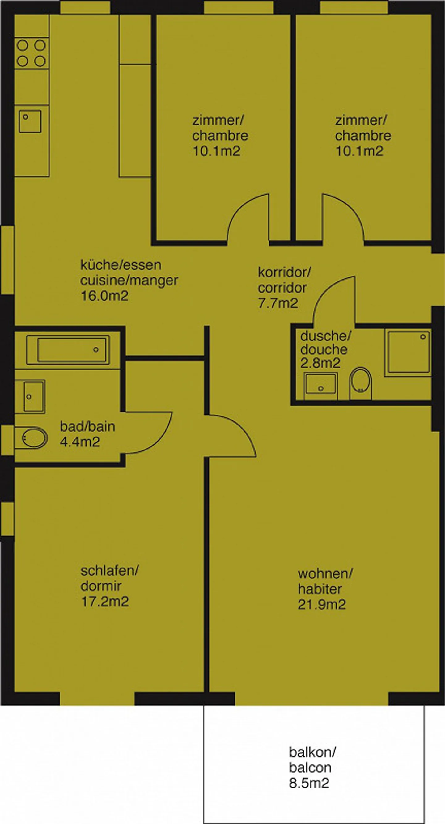 Helle 4.5-Zimmerwohnung / App. 4.5 pièce lumineux - Foto 10 von 10