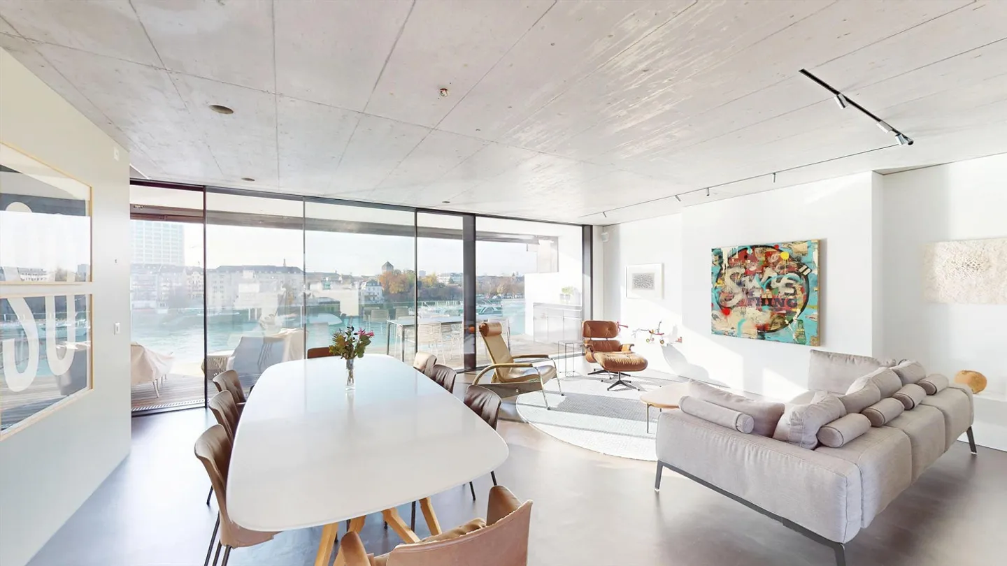 Exclusive architect apartment above the rooftops of Basel with panoramic view of the Rhine - Photo 3 of 14