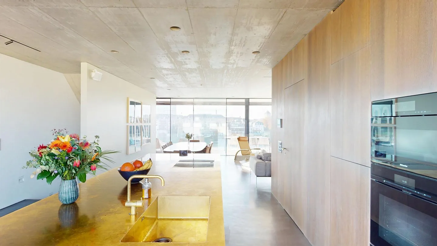 Exclusive architect apartment above the rooftops of Basel with panoramic view of the Rhine - Photo 5 of 14