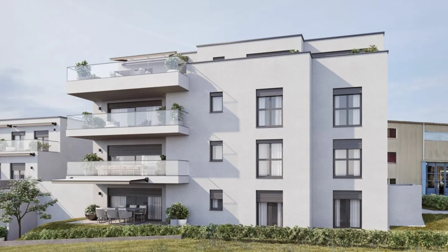 Appartement Attique 2½ pièces : Nouvelle construction avec vue sur la verdure - Photo 1 sur 9