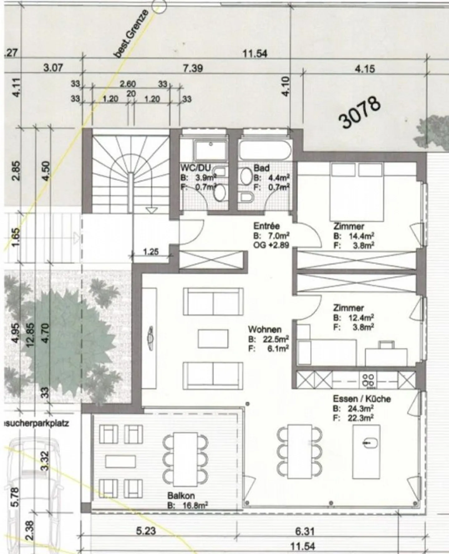 Moderne 3.5-Zimmer-Wohnung mit Balkon - Foto 9 von 9