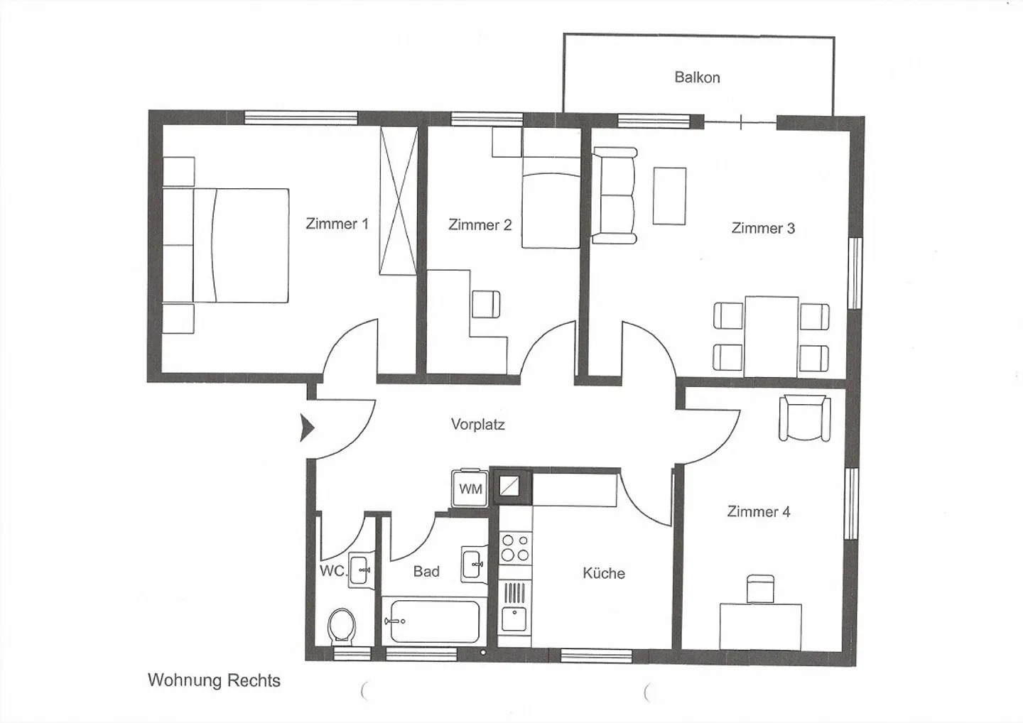 Appartement de 4 pièces dans un emplacement central - Photo 9 sur 9