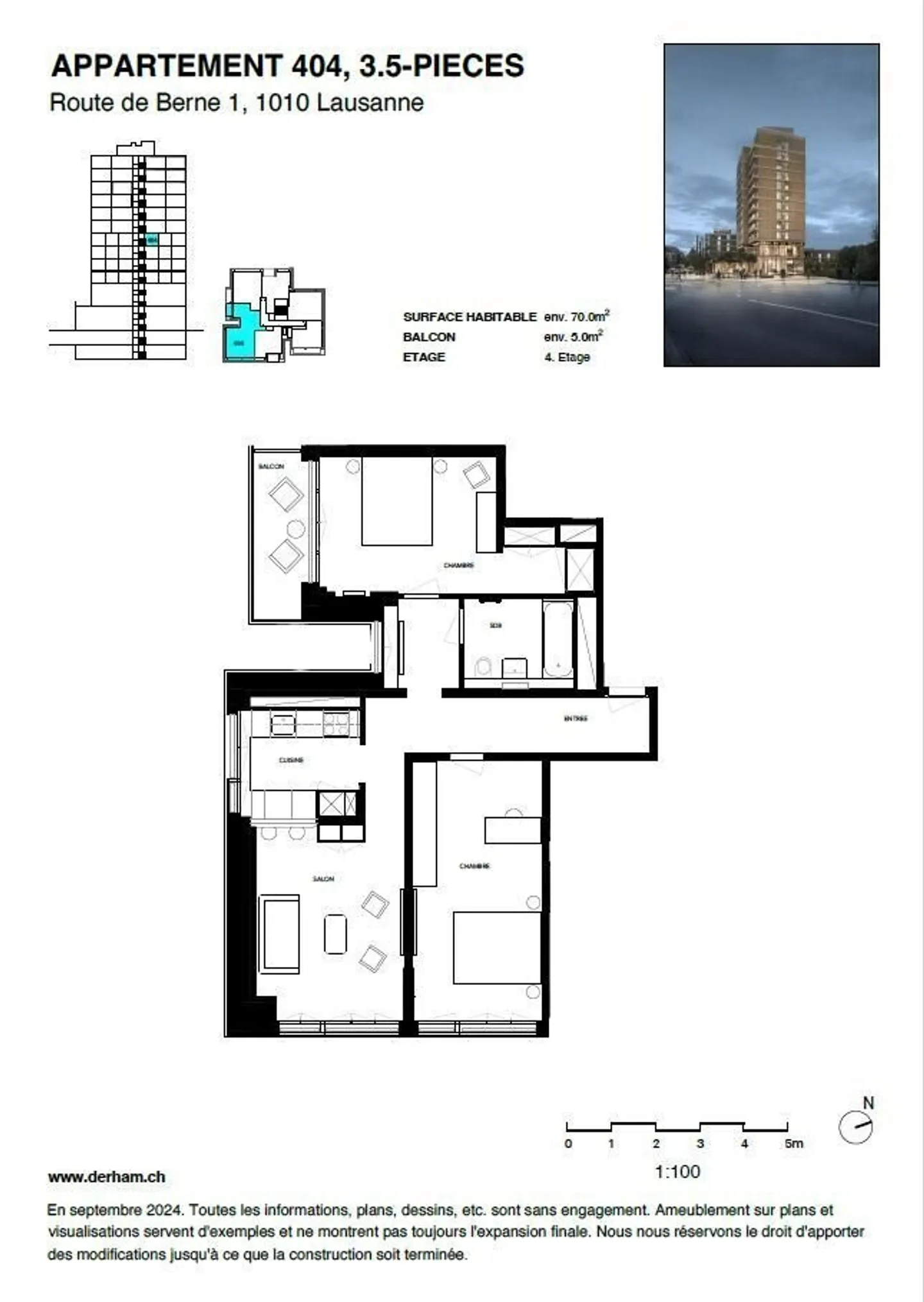 3.5 rooms fully renovated - Photo 8 of 9