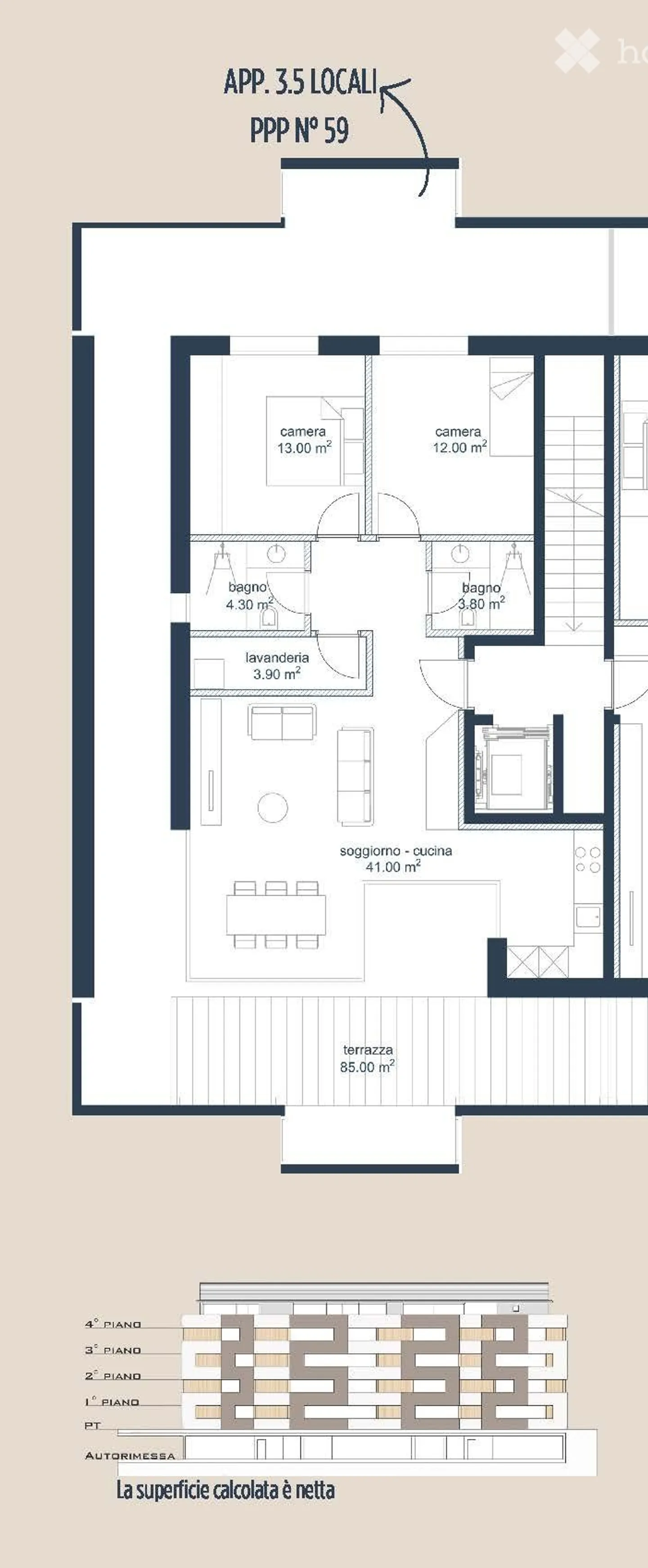Attique 3,5 pièces de haut standing - Photo 7 sur 7