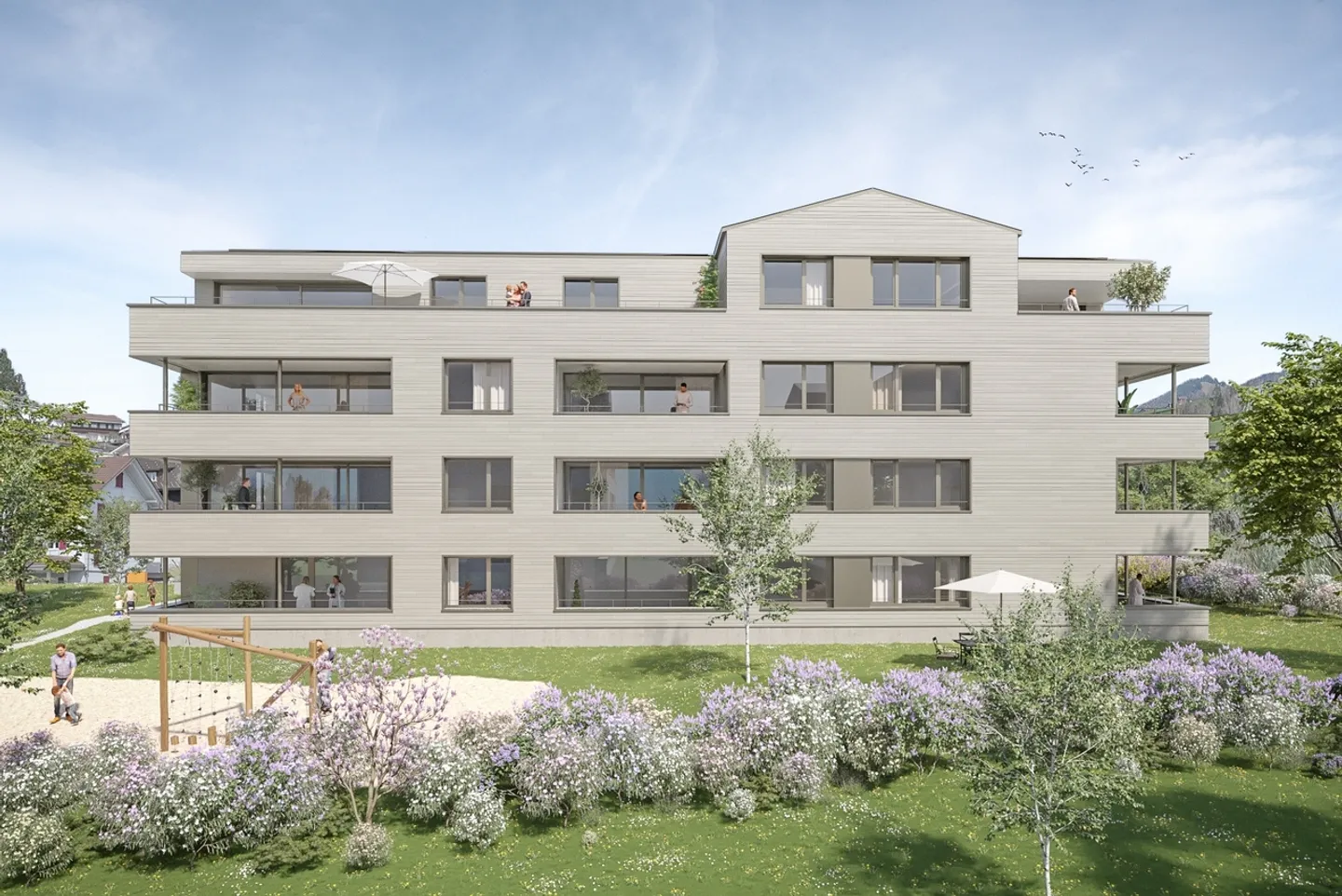 Moderne 5.5-Zimmer Neubauwohnung in Sattel - Foto 12 von 13