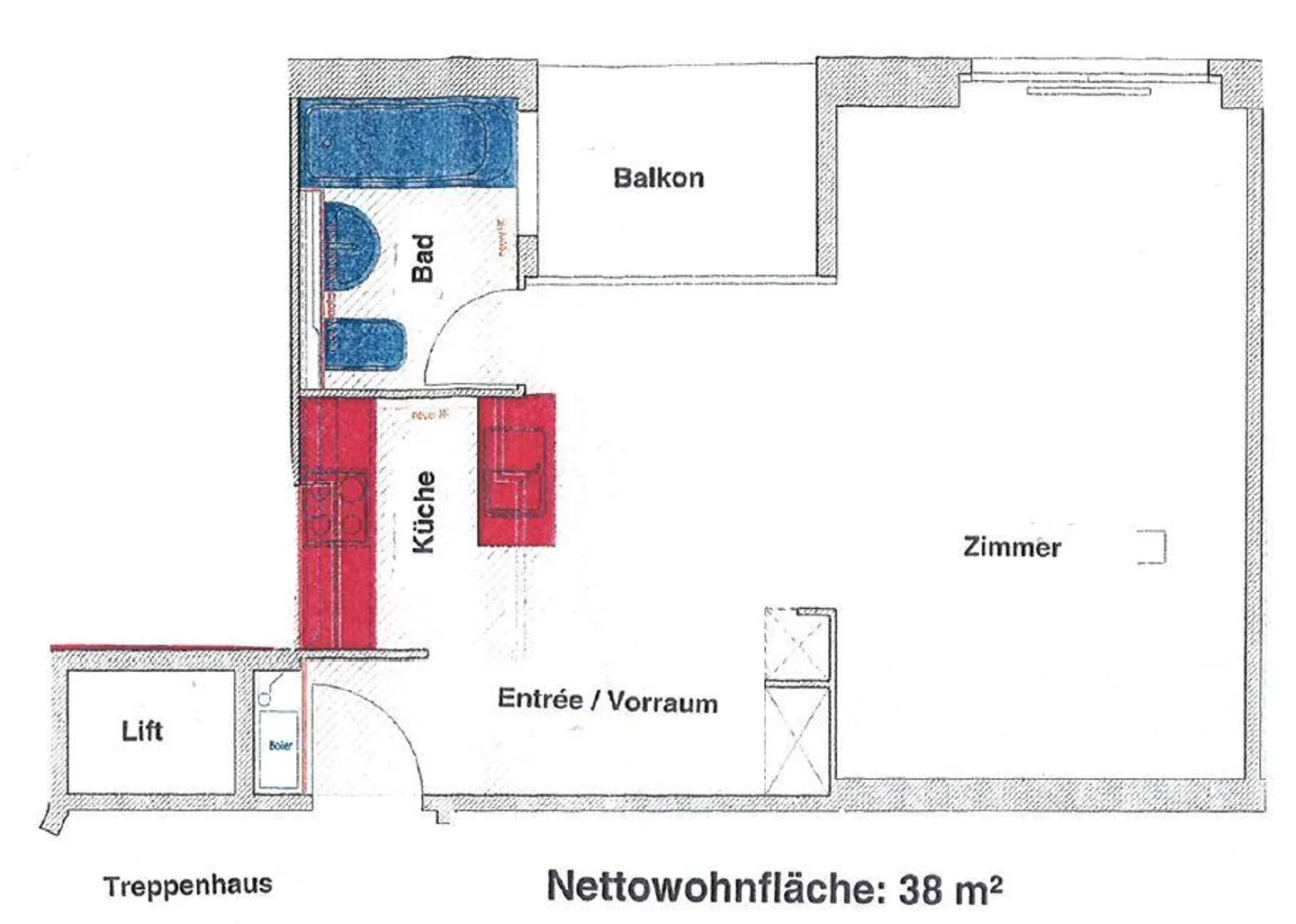 Studio in Biel mit Balkon - Foto 2 von 3