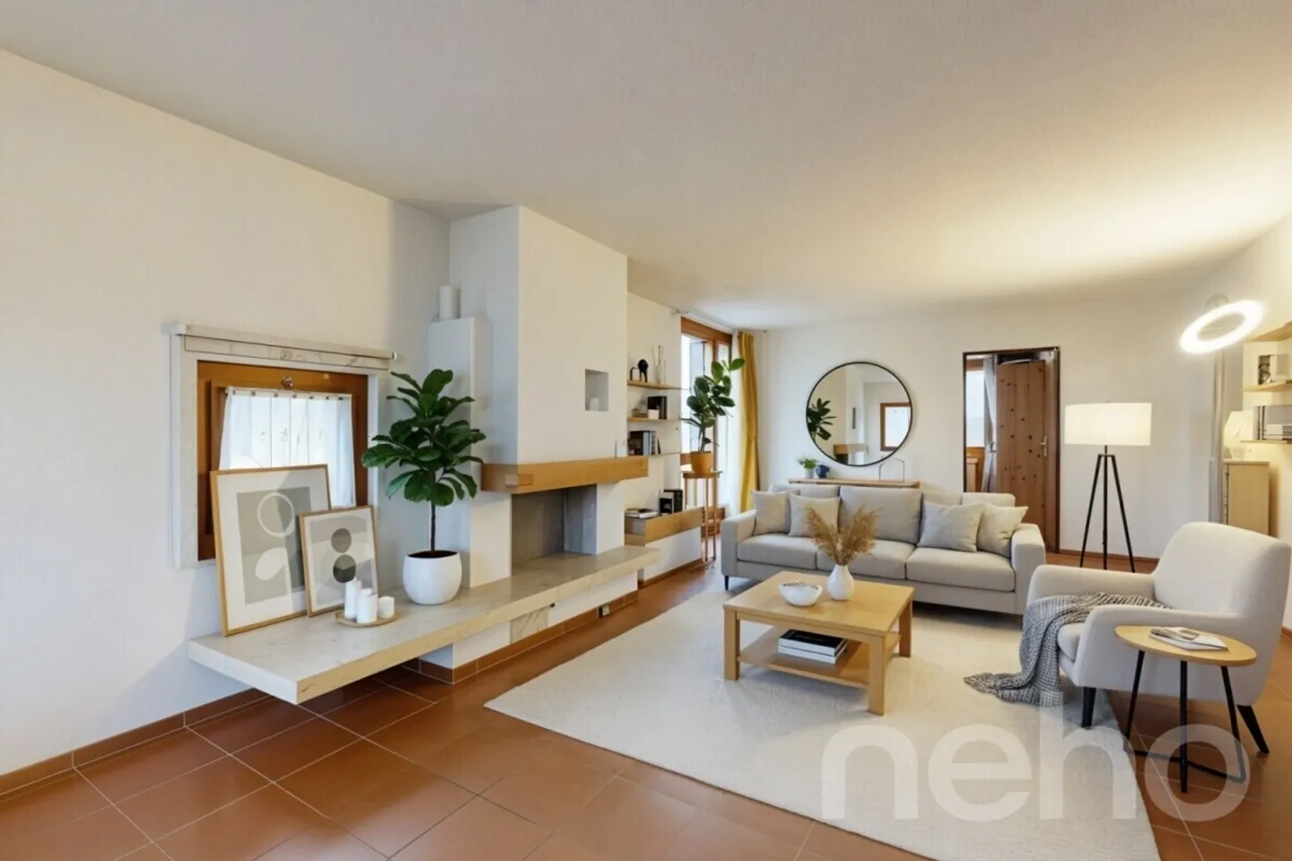 Bright 4.5-room apartment with fireplace, balcony, green view. Near Thun. - Photo 2 of 12