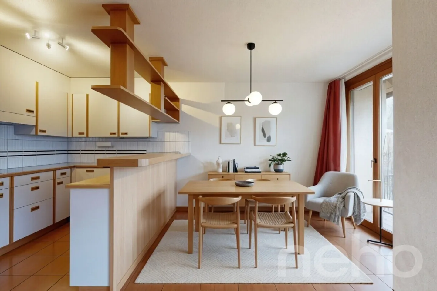 Bright 4.5-room apartment with fireplace, balcony, green view. Near Thun. - Photo 4 of 12