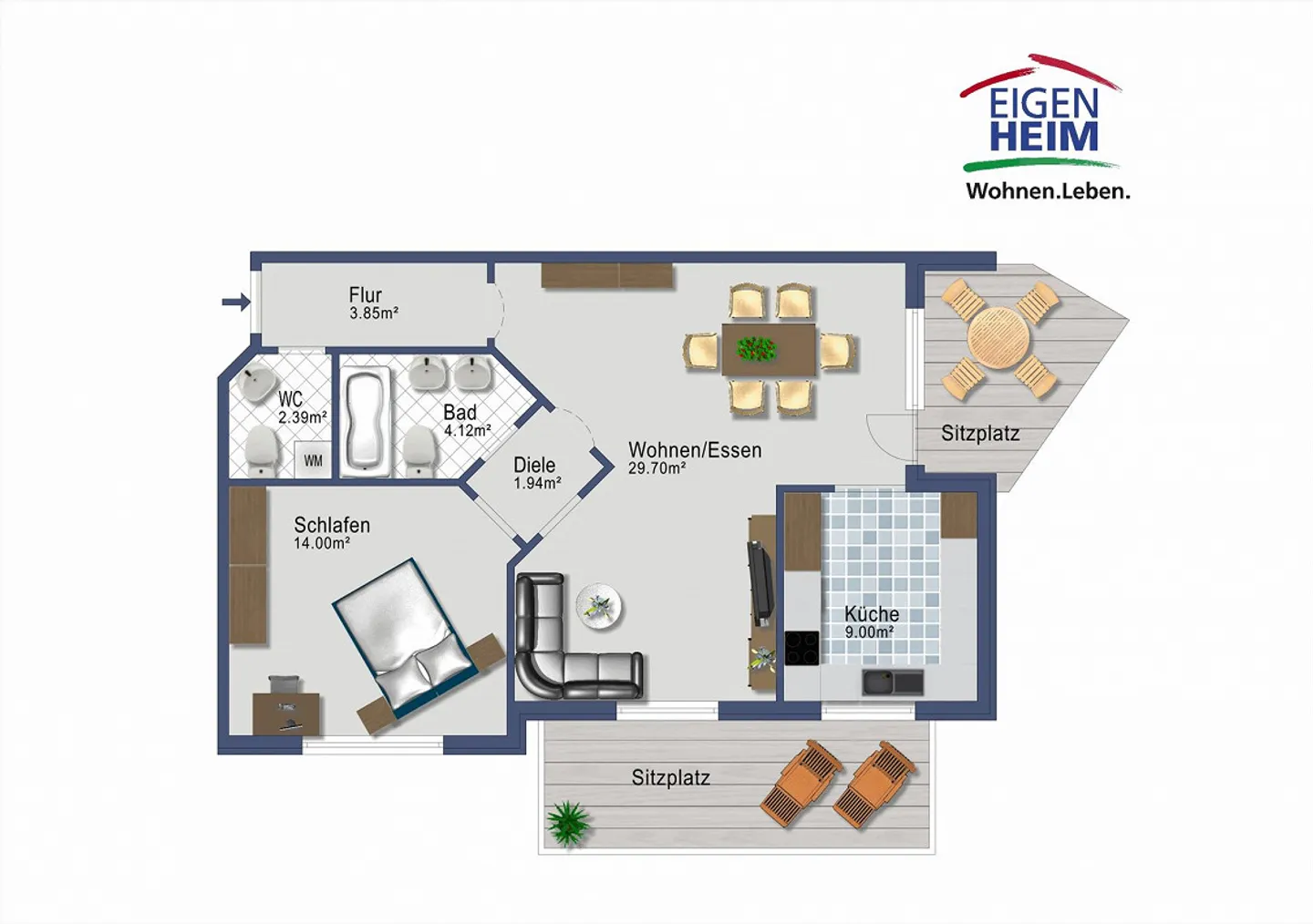 Appartement au rez-de-chaussée dans un endroit calme à Hittnau - Photo 1 sur 11