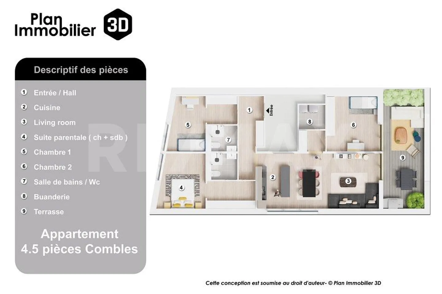 PROMOTION EN VENTE SUR PLAN – LOT B5, APPARTEMENT 4,5 PIÈCES AVEC L... - Foto 5 von 7
