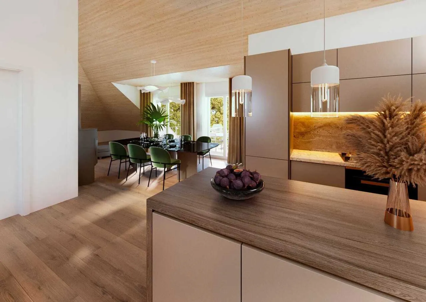 Appartamento luminoso di 3,5 stanze in mansarda con balcone a Krummenau in vendita - Foto 2 di 6