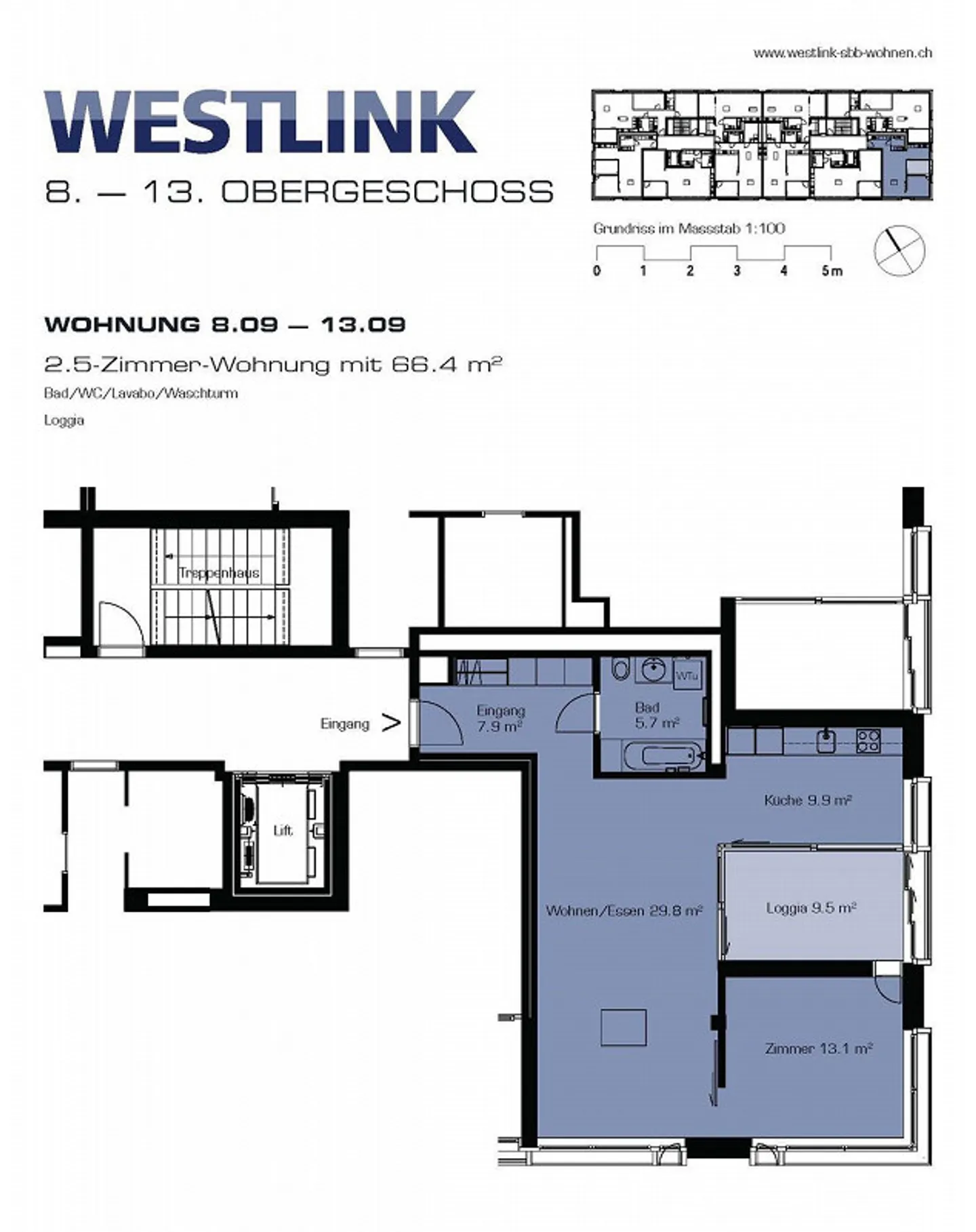 Moderno appartamento di 2,5 stanze con vista al 13° piano presso la stazione di Altstetten - Foto 17 di 17