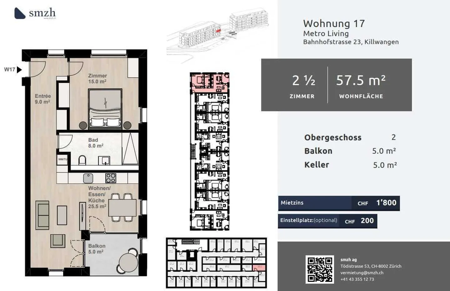 2.5-Room Apartment with Balcony - Urban Living in Killwangen - Photo 2 of 9