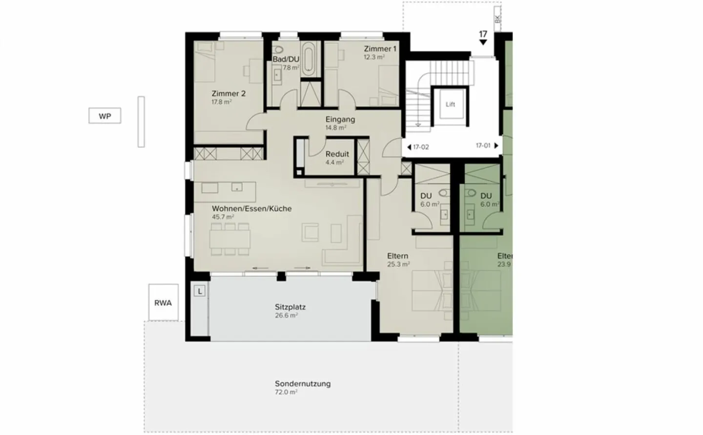 179 m² | 4.5-Room Penthouse | First Occupancy - Photo 9 of 12