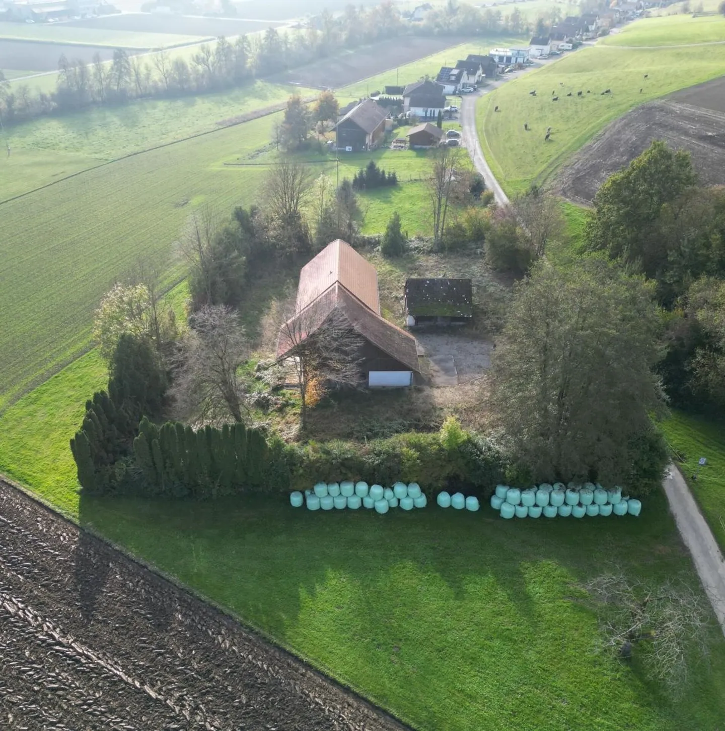 Nuova costruzione con due appartamenti moderni di 4,5 stanze, soffitta ampliabile e parte stalla su un terreno totale di oltre 4'200 m² - Foto 35 di 35