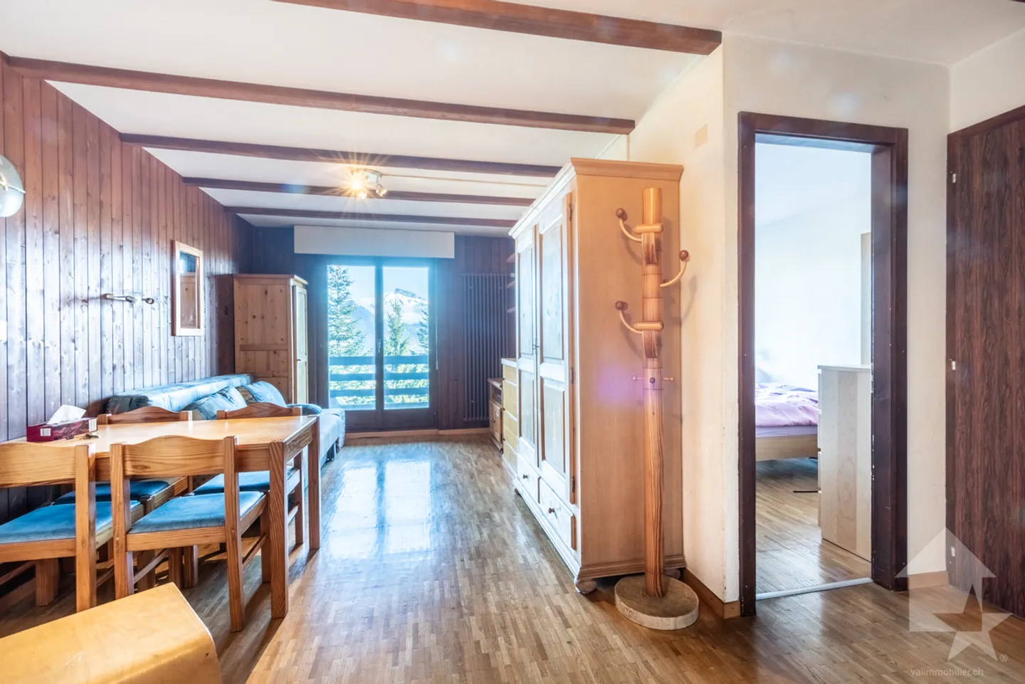 Torgon, 2 locali nella residenza le Cleuset con vista sulla pianura - Foto 3 di 14