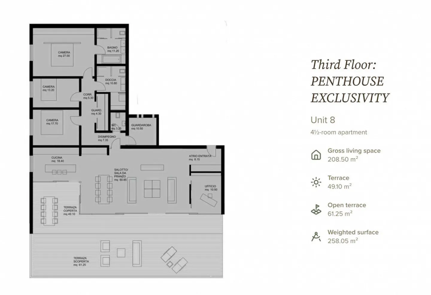 Minusio | 4.5-room Penthouse with permanent 180° lake view | Generous spaces and privacy - Photo 10 of 14