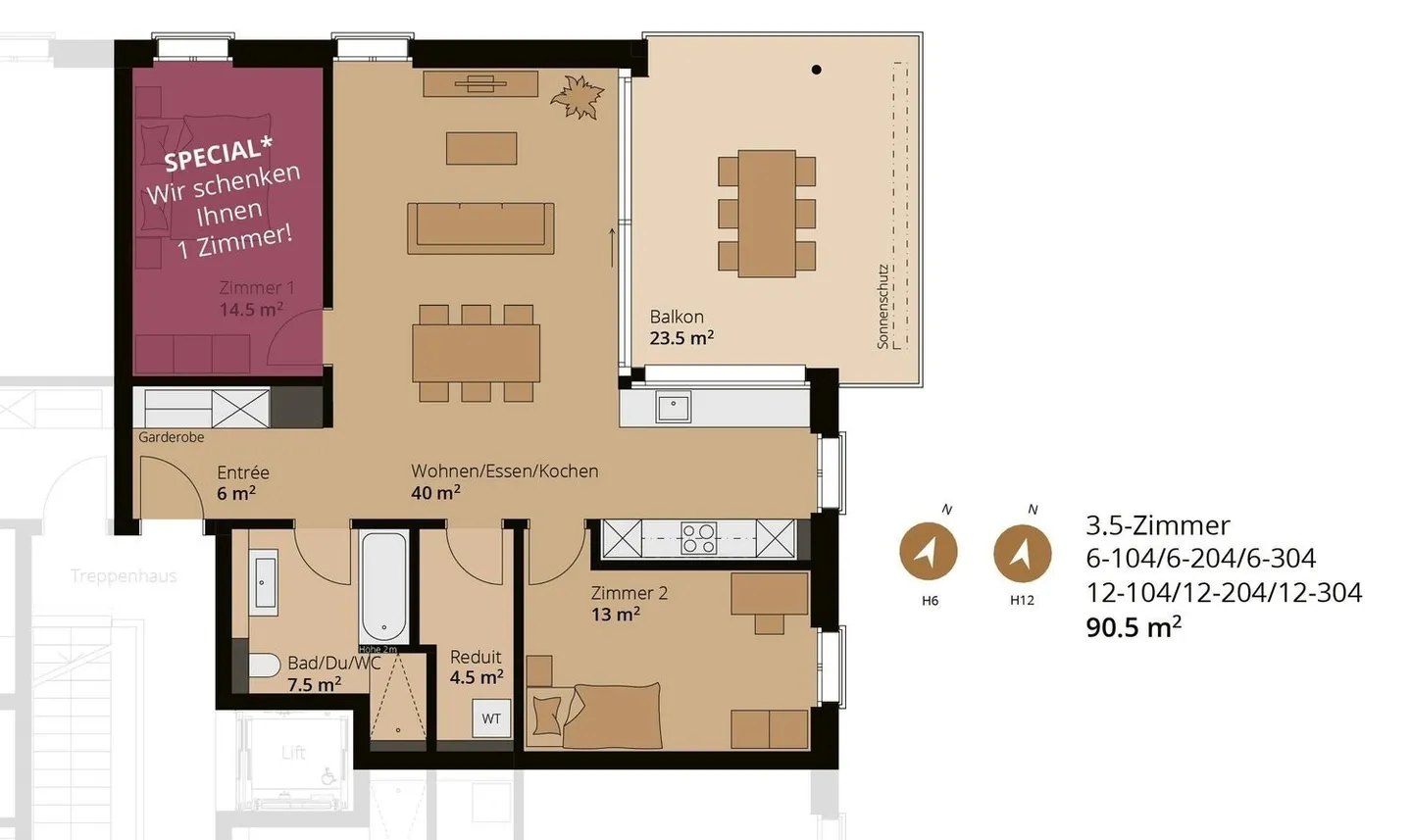 Moderne Wohnung in Reinach AG - Foto 1 von 8