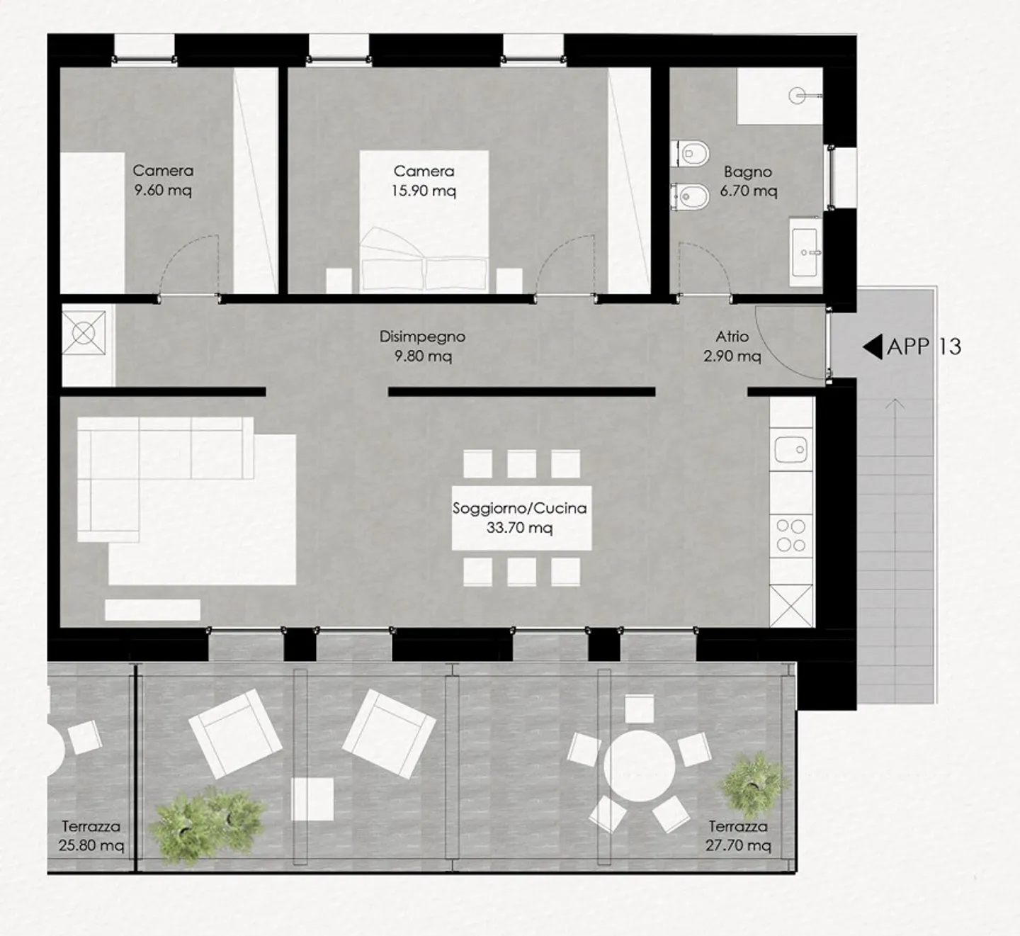 3.5-Zimmer-Wohnung mit Terrasse, Seesicht und Waldblick - Foto 6 von 6