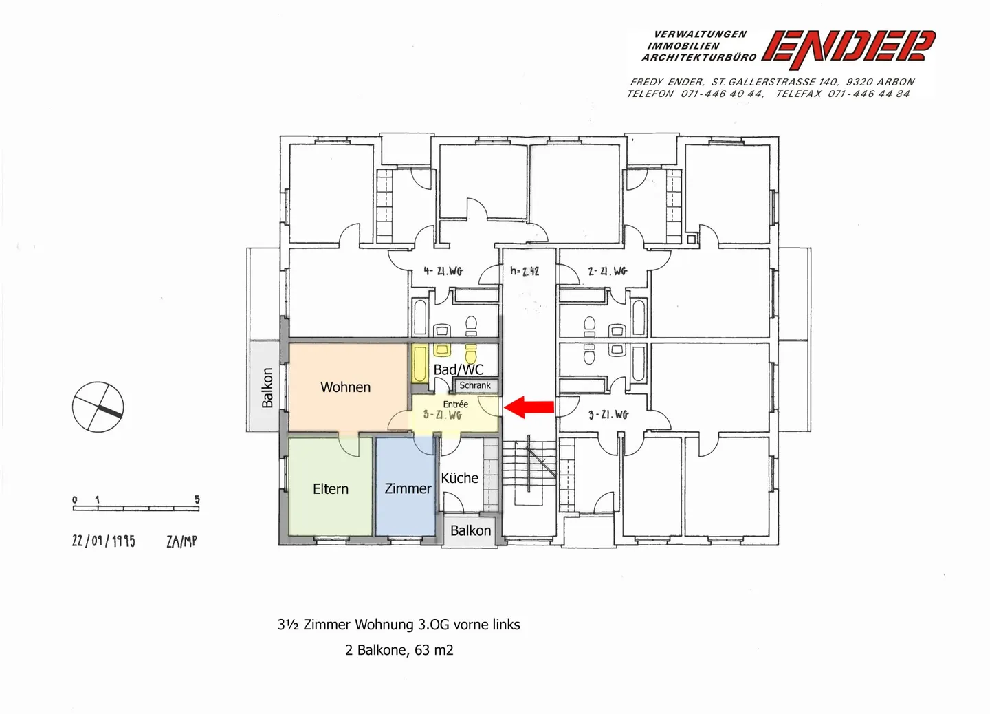 Schöne helle 3.5 Zimmer-Wohnung im 3. OG mit 2 Balkonen - Foto 10 von 10