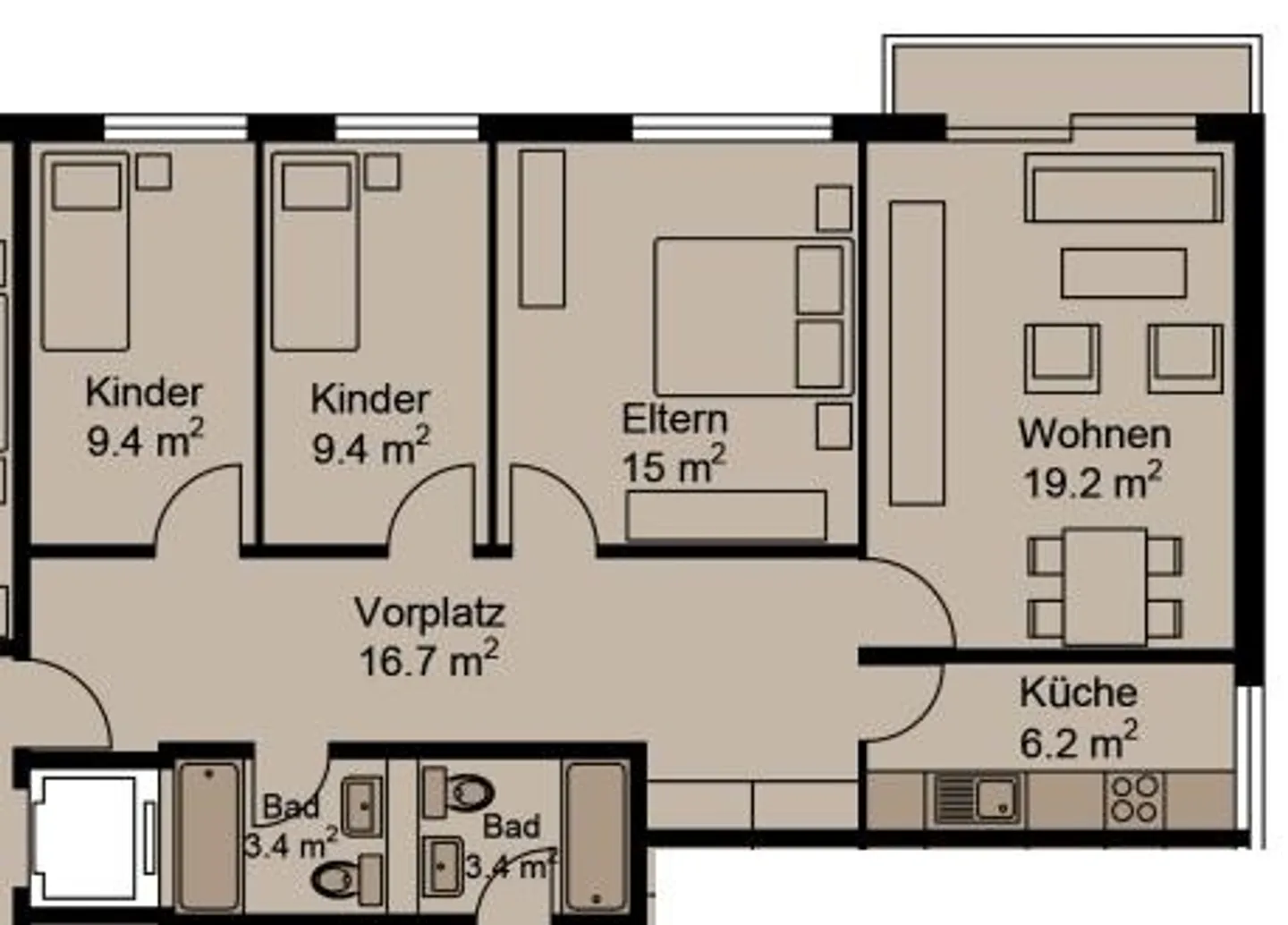 Appartement 4 pièces dans le quartier de Würzenbach - Photo 6 sur 6