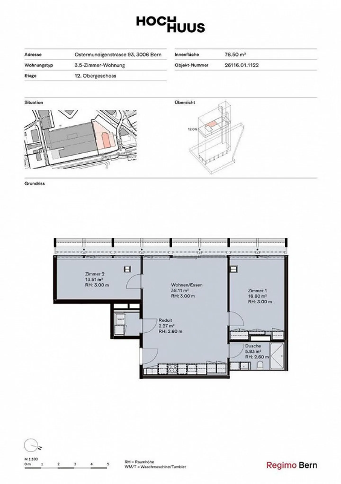 PRIMA OCCUPAZIONE - Vivere con vista nel Hochhuus Bern - Foto 7 di 8