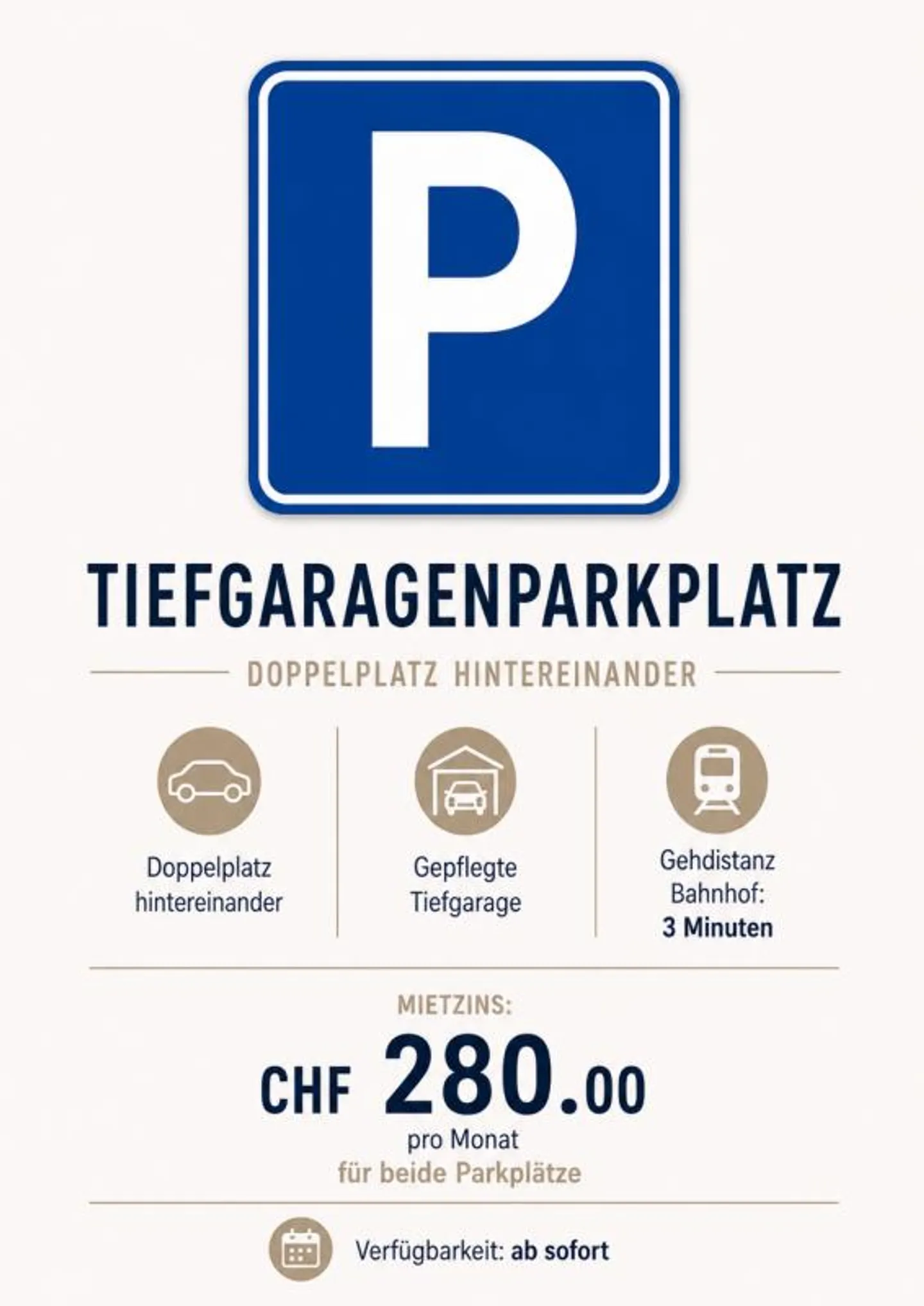 Place de stationnement double au centre de Meilen ! - Photo 1 sur 1