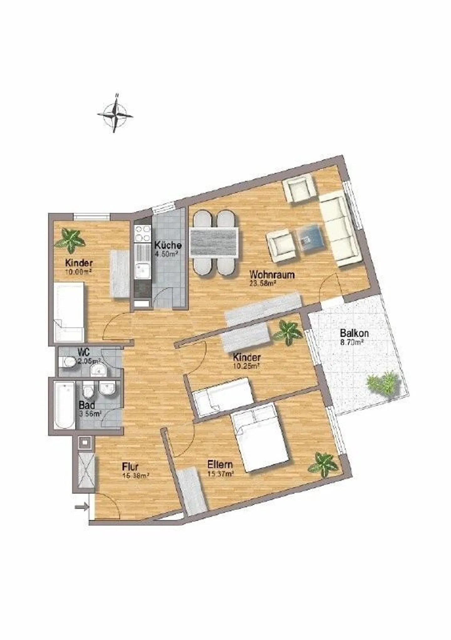 Zentrales urbanes Apartment in Kriens - Foto 7 von 7