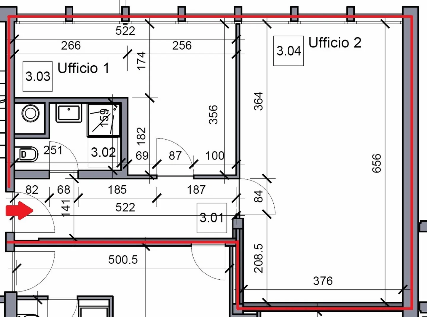 Ufficio a Roveredo in affitto, recentemente ristrutturato, ca. 50 m² - Foto 2 di 2