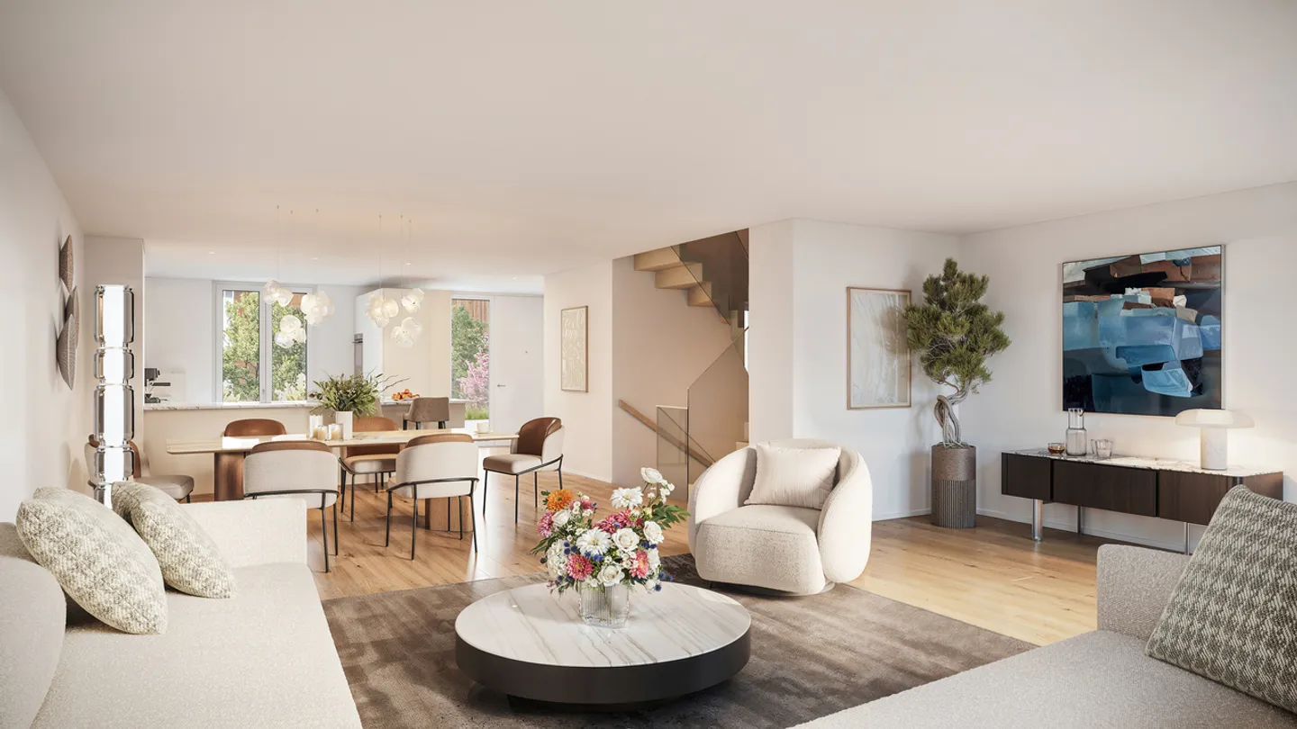 Design trifft Wohngefühl: Neubau «Brunnenhof» 6.5-Zimmer Reihenhaus - Foto 3 von 6