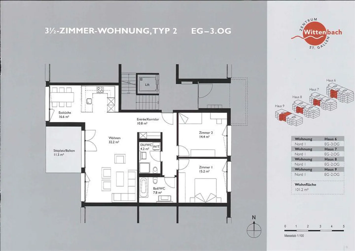 Geräumige Wohnung in Wittenbach - Foto 10 von 10