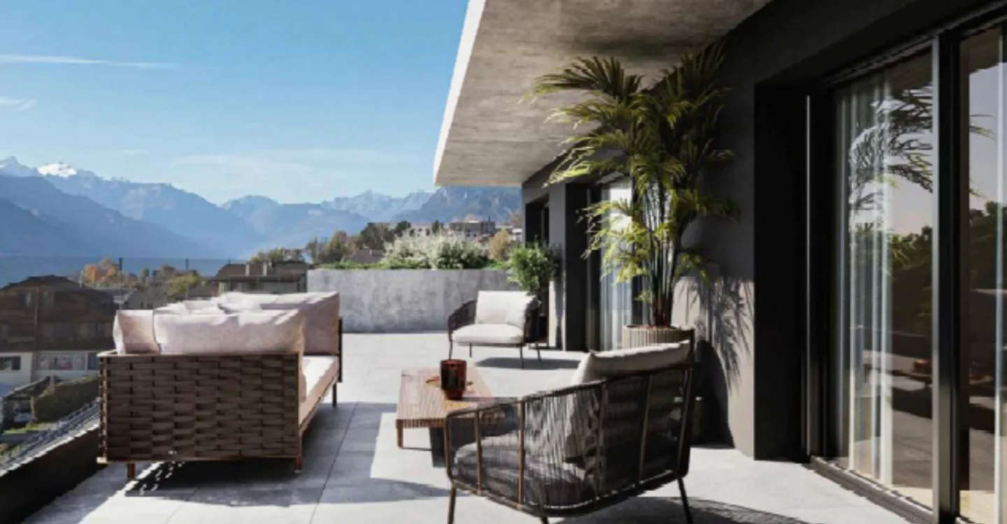 3.5-Zimmer-Attikawohnung ab Plan mit Terrasse - Les Terrasses à Willy - Foto 5 von 6