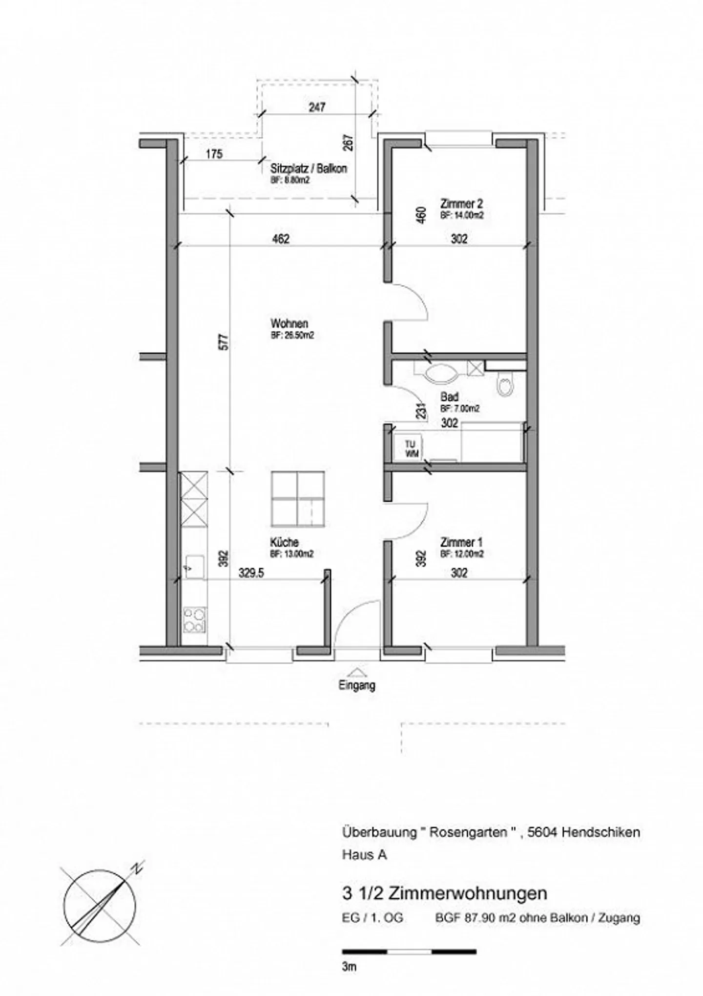 Appartement de 3,5 pièces au rez-de-chaussée attrayant avec un standard de développement moderne... - Photo 8 sur 8