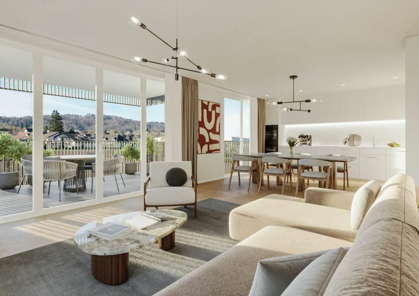 Appartement lumineux de 4,5 pièces avec des équipements de haute qualité - Photo 3 sur 5