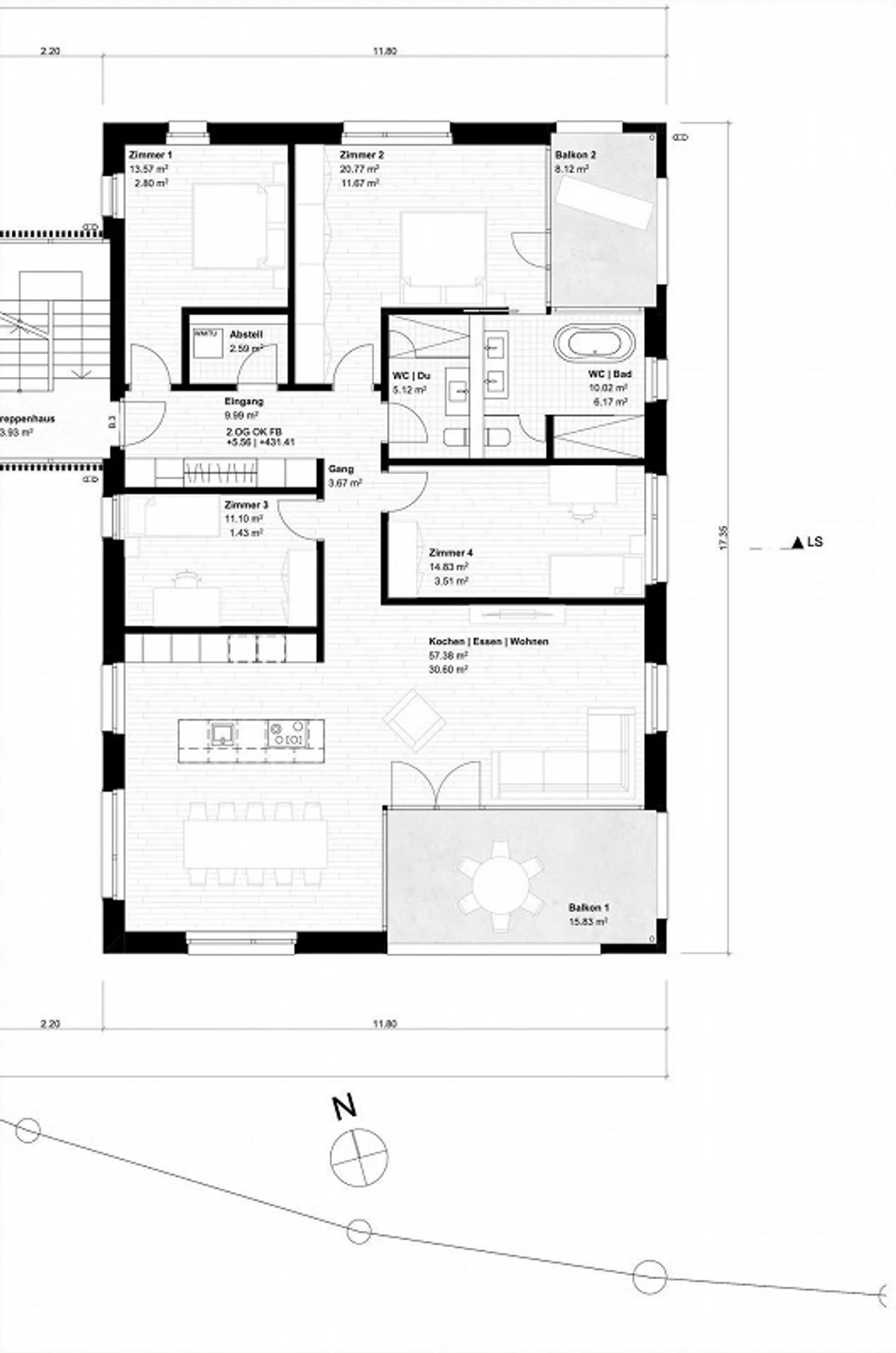 NEUBAU «Lignum Duo» - 5.5 Zimmerwohnung im 1. OG - Foto 8 von 8