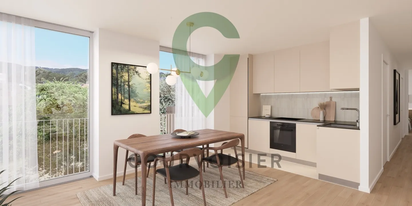 Lot A1 - 3,5-Zimmer-Wohnung im Erdgeschoss mit Terrasse und Garten - Foto 4 von 5