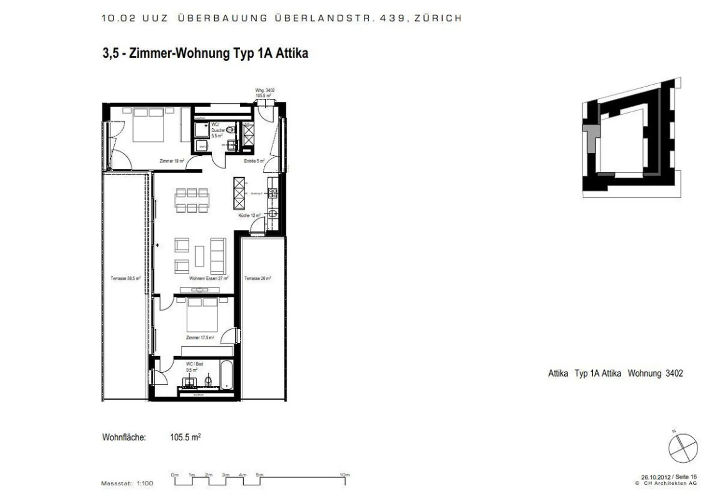 Stilvolle Attikawohnung in Zürich - Foto 12 von 12