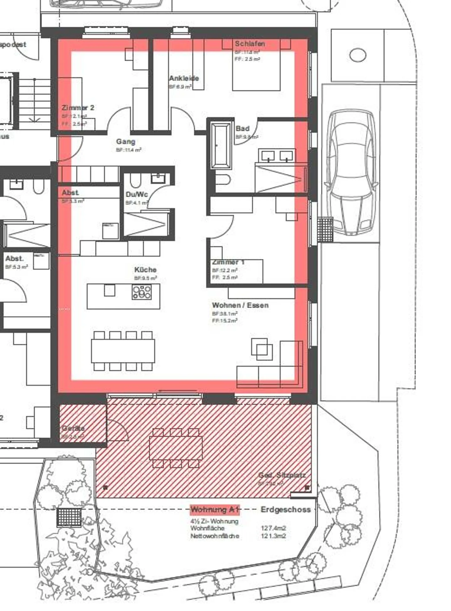 Appartement moderne de 4.5 pièces au rez-de-chaussée - Photo 5 sur 7
