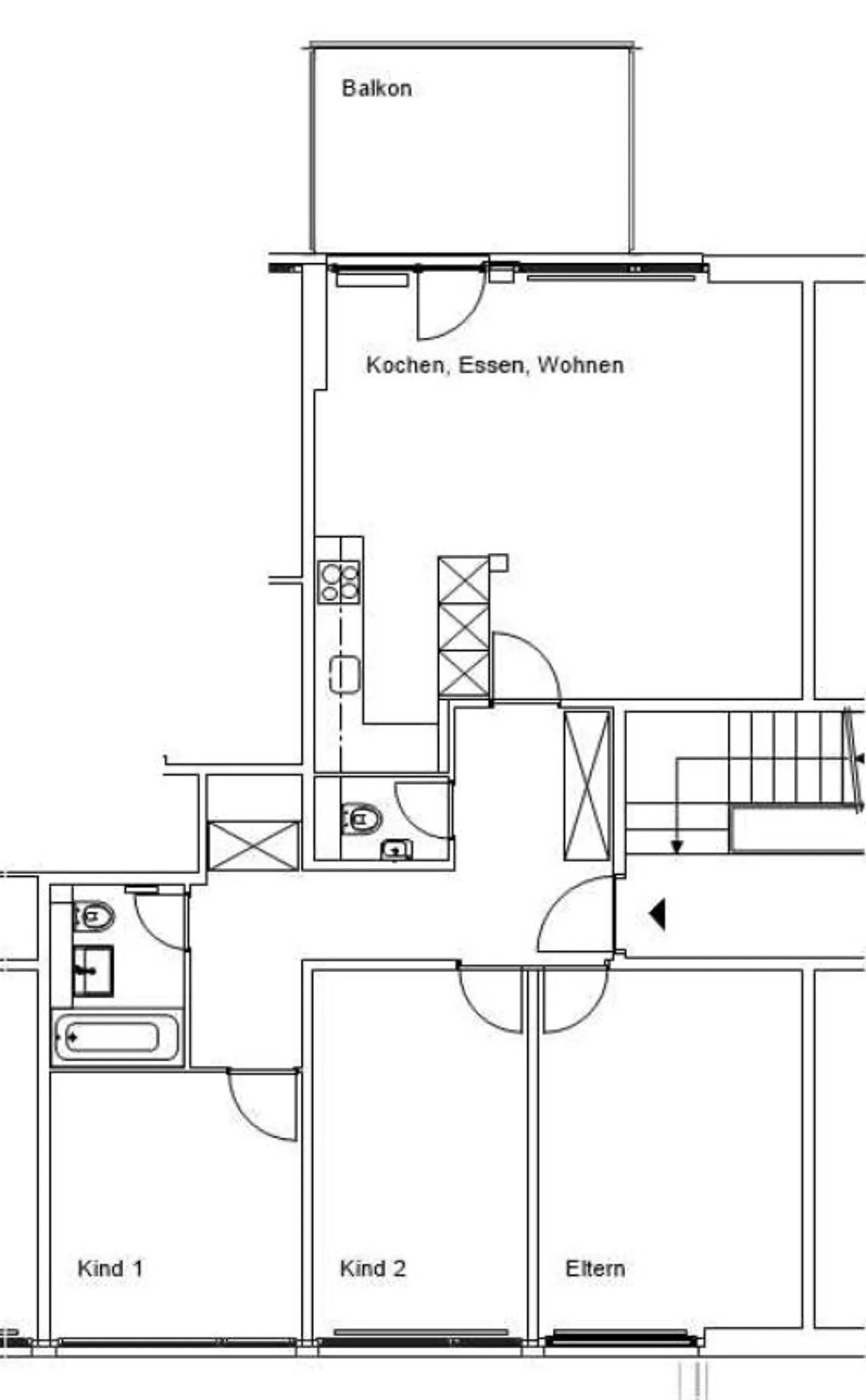 Appartamento accogliente di 4 1/2 stanze con grande balcone - Foto 2 di 6