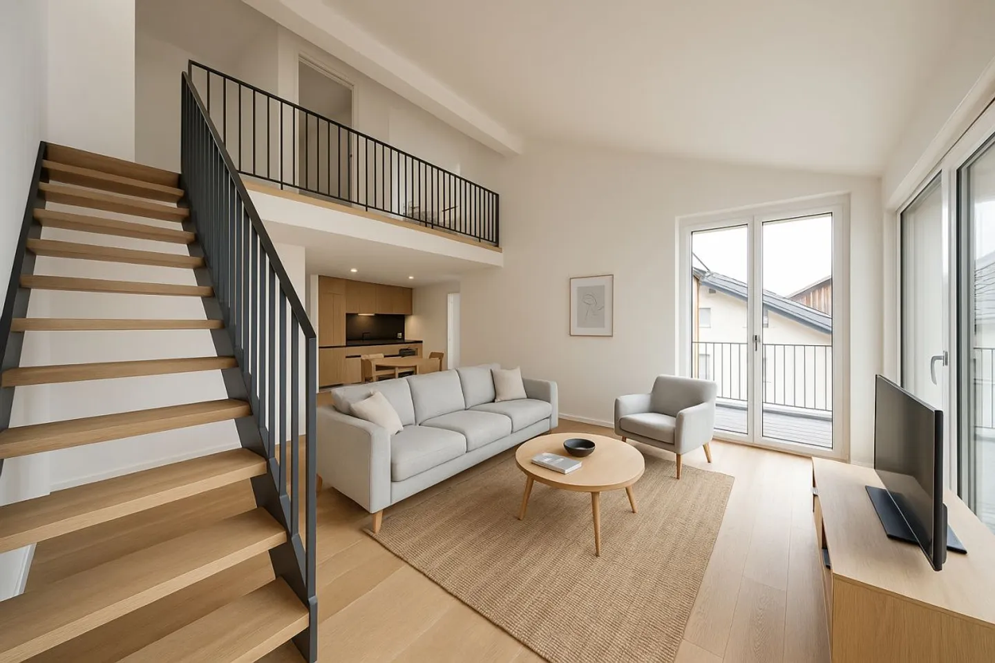 Duplex arredato con 3,5 stanze e vista parziale sul lago - Foto 2 di 8