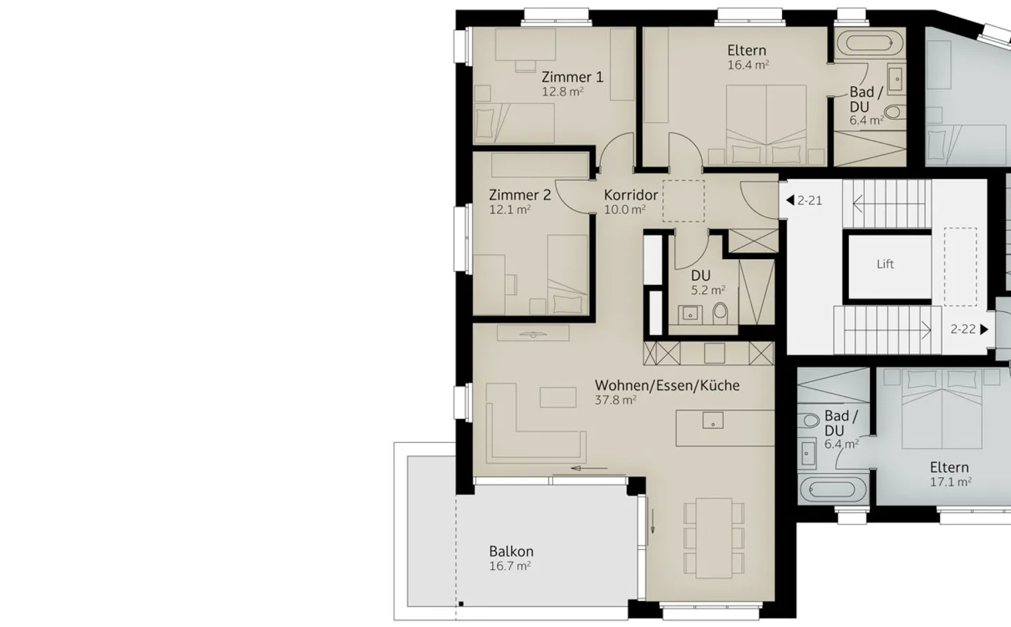 128 m² | 4.5-Zi.-Dachwohnung - Photo 7 of 11