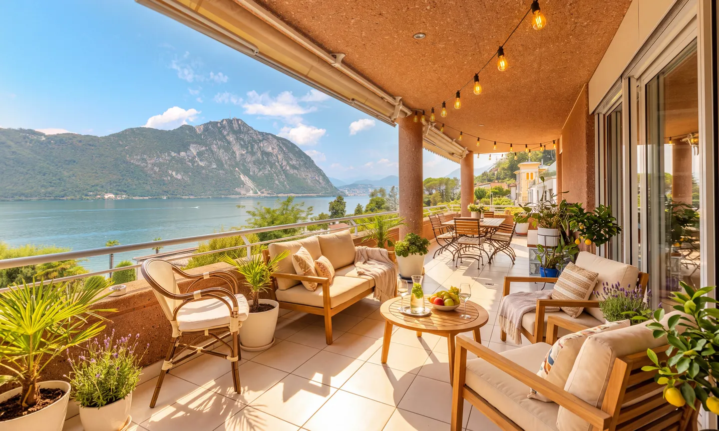 4,5-ZIMMER-PENTHOUSE MIT TERRASSE UND SEEBLICK IN BISSONE - Foto 2 von 9