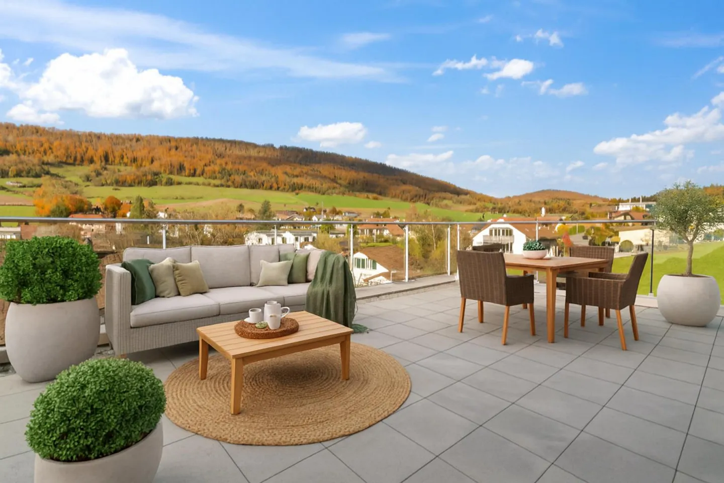 Maison familiale semi-détachée moderne de 5,5 pièces avec vue panoramique - Photo 1 sur 11