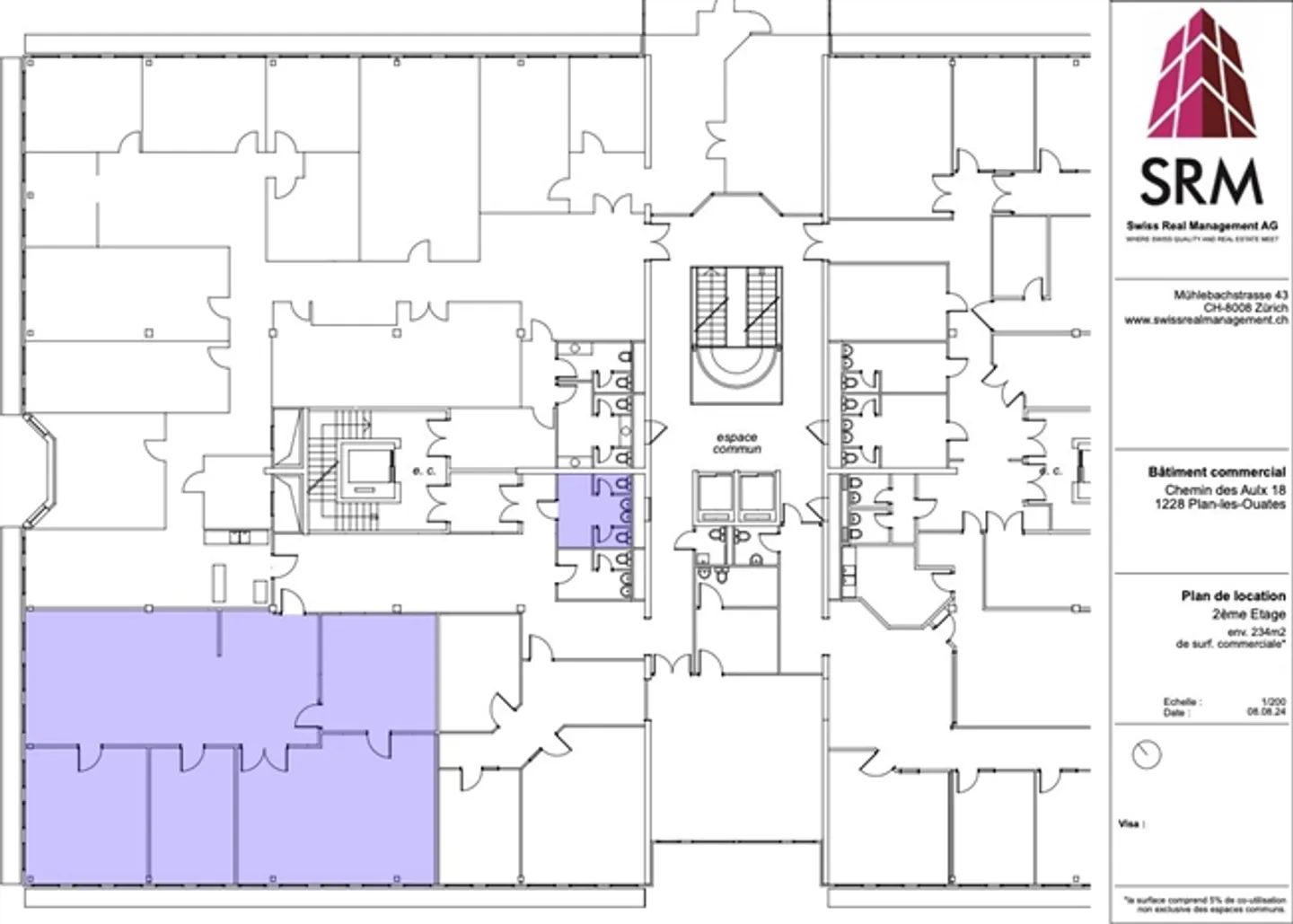 234m2 di laboratorio al 1° piano del CTN 18 a Plan-les-Ouates. Completamente ristrutturato - Foto 4 di 10