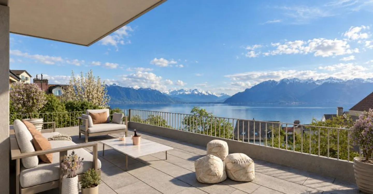 Chexbres – 4,5 pièces neuf avec terrasse et vue sur le Léman - Foto 2 von 5