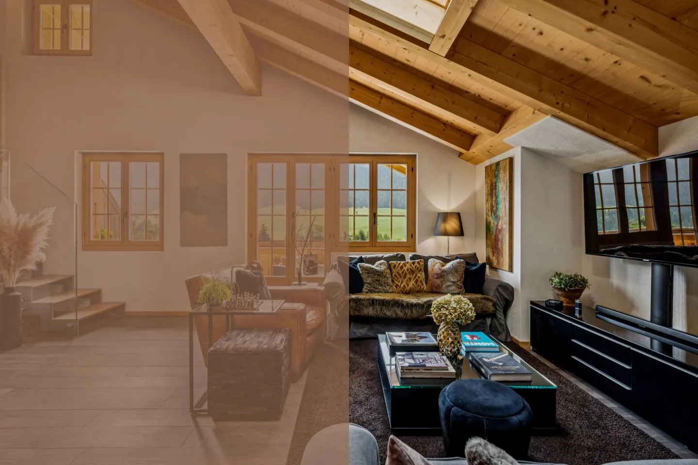 Luxuriöser Chalet-Styl auf zwei Etagen - 5.5-Zimmer-Wohntraum im Alpine Chic - Foto 1 von 13